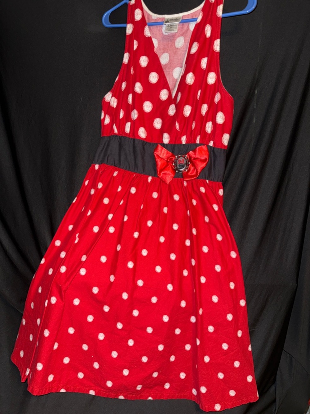 Disney Red Dress with White Dots and Black Bow